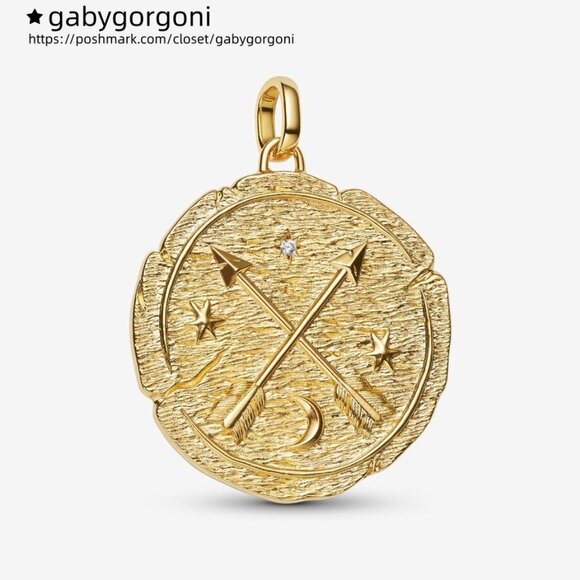 Pandora Crossing Arrows Oversized Medallion Charm - Picture 1 of 5
